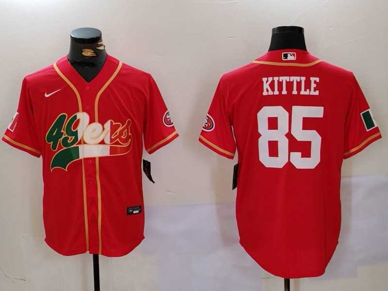 Men's San Francisco 49ers #85 George Kittle Red With Patch Cool Base Stitched Baseball Jerseys,We sell and wholesale Men's San Francisco 49ers #85 George Kittle Red With Patch Cool Base Stitched Baseball Jerseys on line form chian!